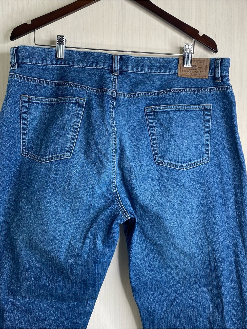 Lauren Jean Co by Ralph Lauren Embroidered Medium Wash Boot Cut Jeans Size 16 - Picture 8 of 13